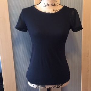 Black T w/ sheer detail